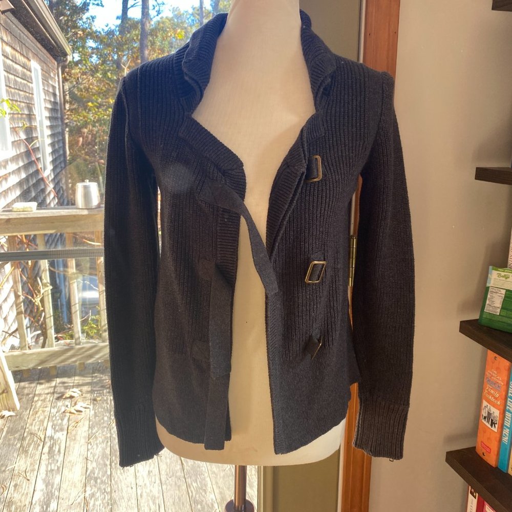 WRAP LONDON COTTON MOTO CARDIGAN BLACK S